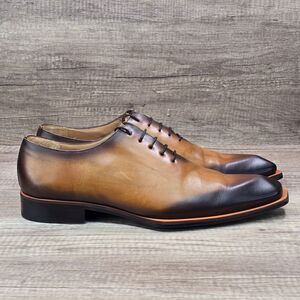 Mezlan Dietro Whole Cut Men's Size 12M Glazed Tan Leather Oxford Dress Shoes